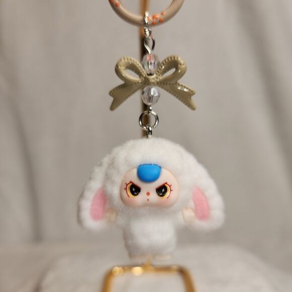 New! Lucky Baby Three Key Ring Purse Charm! Adorable! Handpanited Ring! - Picture 8 of 8